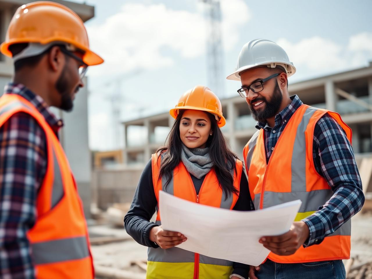 Smart Sticks construction team reviewing site plans